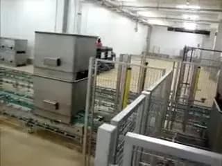 Stainless Steel Bin Washing Line (130 m total length) (Conveyor Systems), video still